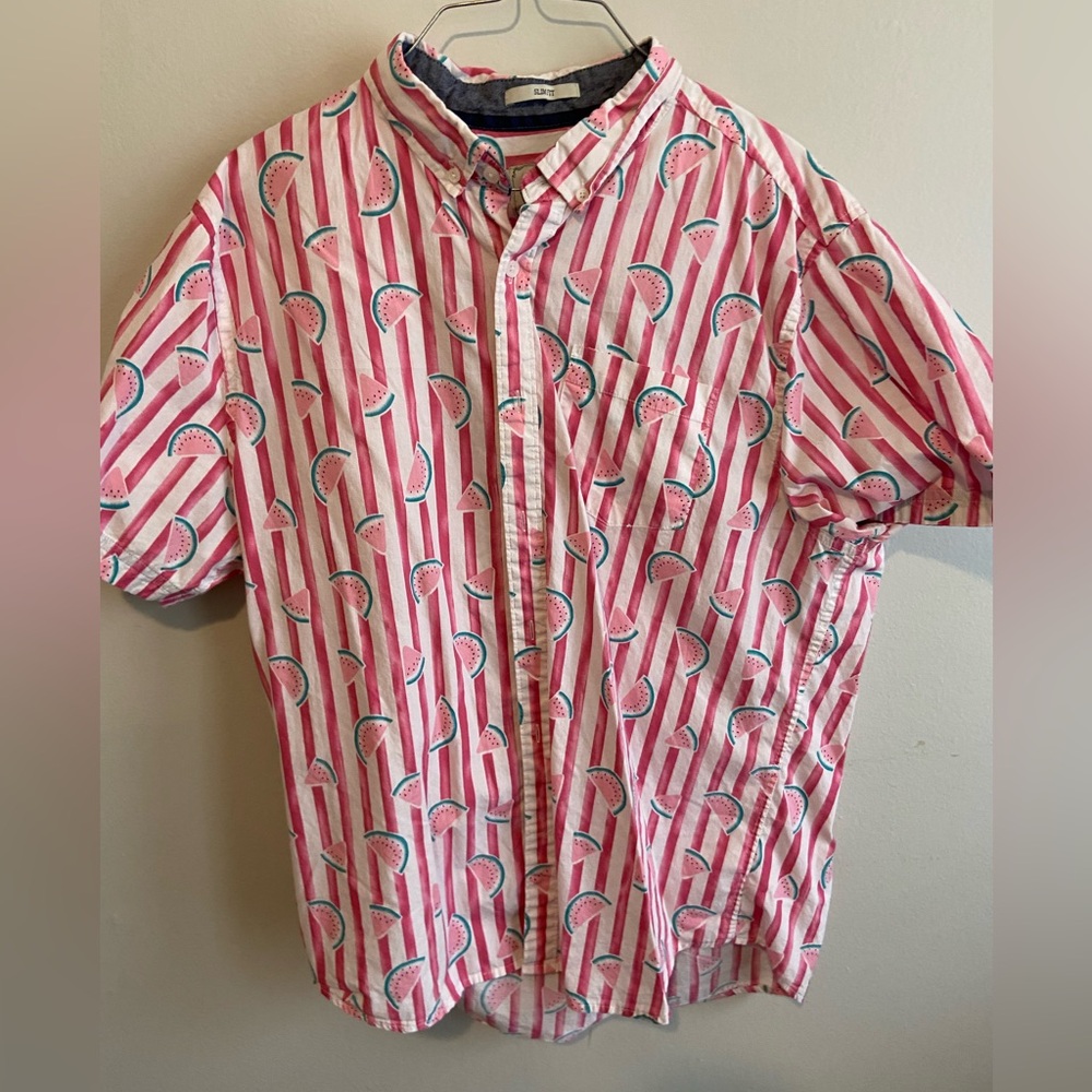 Heritage Pink Watermelon Pattern Men's Shirt